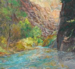 Oil on Canvas Grand Canyon River Landscape & Book by Arizona Artist Arline Tinus