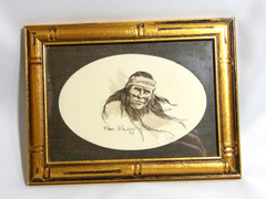 Original Painting by American Western Artist Doug Prine „Apache Warrior“ 1977