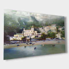 Amleto Colucci View of Positano from the Sea Amalfi Coast Original Oil Painting
