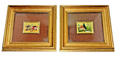 Vintage Italian Art Chromolithography by Artist Angelillo on 23 Kt Gold COA