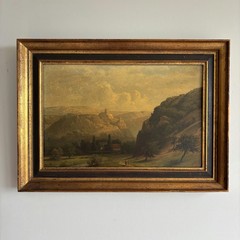 19th Century Antique Scenery Oil Painting „Framed Painting“ Artwork