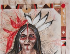 modern contemporary ethnic art painting canvas print indian men portrait shaman