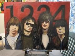 Ramones Oil Painting 18×24 on Wood Panel “1,2,3,4” Punk Rock Art