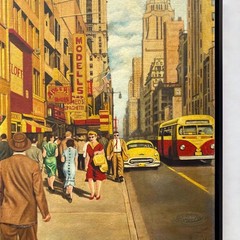 DAVE MILTON 1959 MCM HOPPER STYLE „42ND STREET NYC“ FRAMED ORIGINAL OIL PAINTING