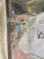 HARVEY PARKS ORIGINAL SIGNED PAINTING ABSTRACT MID-CENTURY 72×72 FOR RESTORATION
