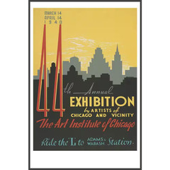 Art Institute of Chicago Annual Exhibition by Grotto Studios 1 Piece Unframed Ca