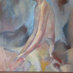 Mid Century Painting Portrait Nude Modernist Expressionism Modernism 28 inches