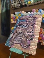 Original Painting Graffiti Character Gangster Cartoon Hat Gangstar Saurous DINO