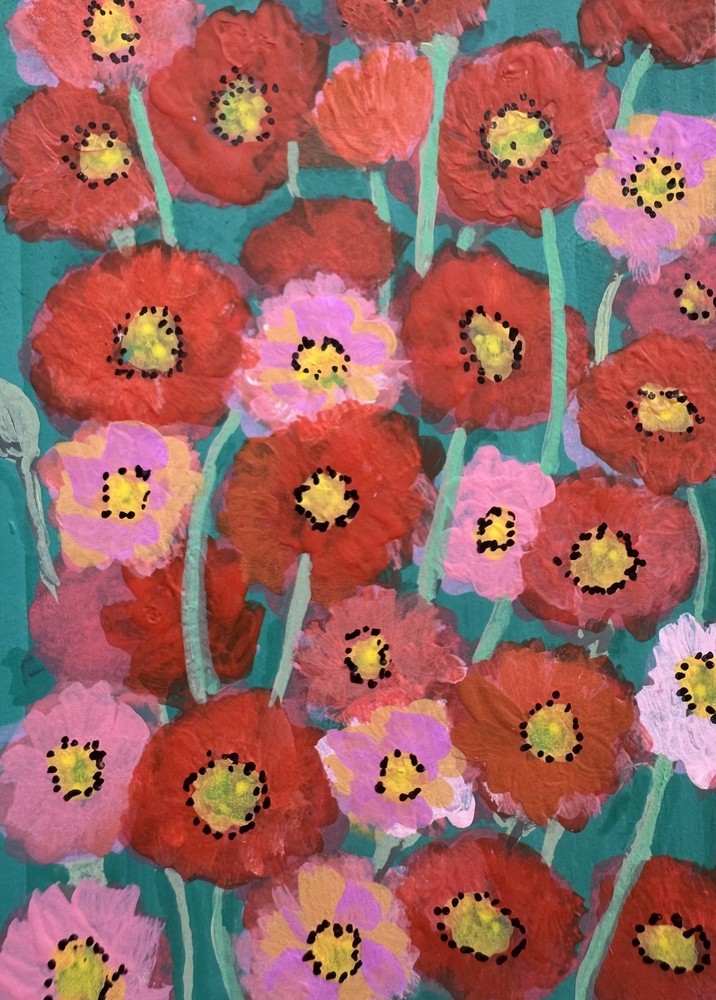 Original ACEO Mixed Media Acrylic + Colored Pencil JULIE