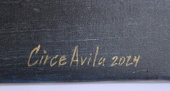 CIRCE AVILA 1972 OIL PAINTING ON CANVAS SIGNED ABSTRACT SEASCAPE CUBAN ARTIST