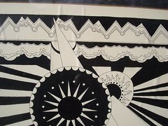 Modernist Black and White Painting „I Seen The Light“ Langston 1974