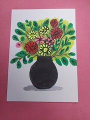 ORIGINAL ART PAINTING 5×7 flowers IMPRESSIONISM INCH Home decor ART Outsider