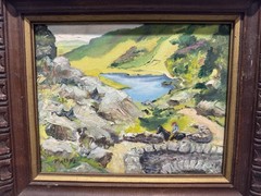 Vintage Malone Irish Landscape Oil Painting Gap of Dunloe Framed 8×10