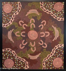 Stunning Julieanne Nungarrayi Turner Aboriginal Dot Painting Women 46.5 x 42.5″