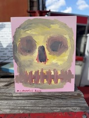 M. Christian Hamrick Skull 2024 Original Southern Folk Art Painting 11×17
