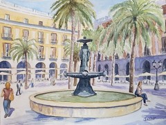 Plaça Reial, Barcelona, Catalonia, Spain 35 x 27 cm
