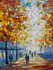 Slava Ilyayev „Evening Stroll“ Hand Signed Limited Edition Serigraph on Canvas