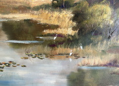 Vintage Ruth Bowman Original Framed Oil on Canvas Florida Landscape