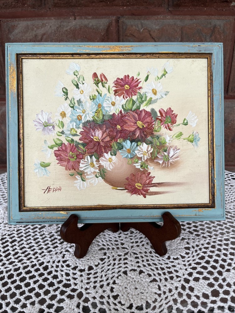 Original Oil Painting Flowers Art, Signed 11 1/2 X 9 1/2