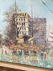 FRENCH IMPRESSIONIST L ALEXIS ARTIST FRANCE PARIS STREET SCENE FRAMED OIL CANVAS