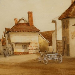 19th Century Watercolour – Morning in The Village