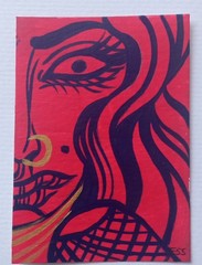 OOAK ACEO Figurative Art Card, Girl Art By ESS22, 3.5 x 2.5 in., Unframed