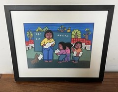 Signed Original Painting by El Salvador Artist FRANCISCA HUEZO Framed Teacher
