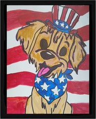 Abstract/Expressionism 11×14 Patriotic Pup Colorful Street Art Painting