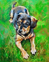 Pet custom portrait by photo Original art oil painting cat dog animal Signed
