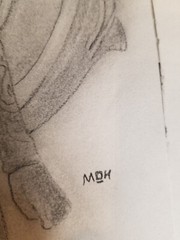 2 original Charcoal art. Sexy Hijabi. 8.5” x 11” by Artist MOE. Not a print.