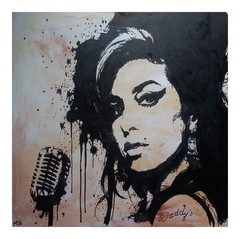Original Street Art Painting Urban Art Canvas in Banksy Style Unique Winehouse