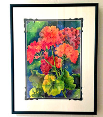Original Signed/ Professionally Framed Watercolor Floral Roberta Rogers 11×14″