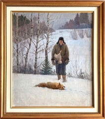Original Soviet Realism David Dvoskin (1912-1985) Oil on Canvas Painting