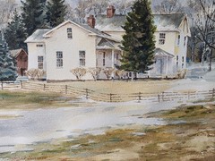 Hudson Ohio Listed Hilary H. Sheeter 1930-2018 Original Watercolor Mansion House