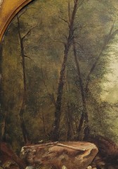Antique 19th Century French Forest Landscape signed E.S. Buffett, 1862