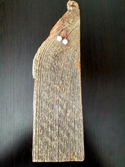 1960 Folk Art Native Praying Girl Female Child Color Portrait – Portrait on Wood