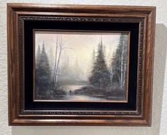Wisener Framed Signed Oil Painting Original Landscape Realism Art 24″ Wide