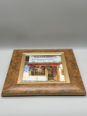Pair Mariel Chapot Original Oil Paintings Signed Framed French Cafe Street Scene