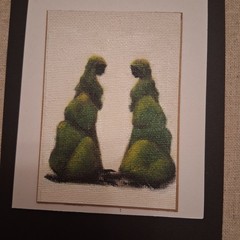 ACEO Moss Rock figure painting ‚ stick together by Stacy Singleton
