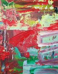 Alien Picnic – Original Abstract Oil Painting by Blair Russell – 8 x 10