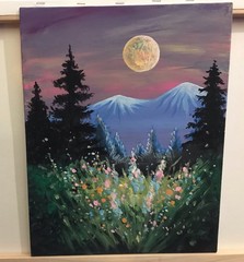 “Mountain Air” painting on canvas hand painted acrylic 11×14 united states