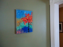 ORIGINAL PAINTING acrylic canvas „Orange Tree“ 12×9 stretched by Steven G. Graff