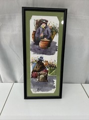 Folk Art Water Color Painting South American? Professionally Framed Signed Julio
