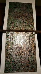 AFTER? JACKSON POLLOCK ALUMINUM DRIP PAINTING, PERFECT MARBELIZATION