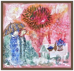 Gertrude Barrer Original Oil Painting On Board Figurative Signed Framed Artwork