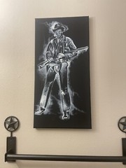 original Acrylic painting Mexican Cowboy Vintage Looking Canvas
