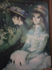 Vintage Original Oil Painting Signed Puyet Women Dress In The Casino 21 X 27 In.