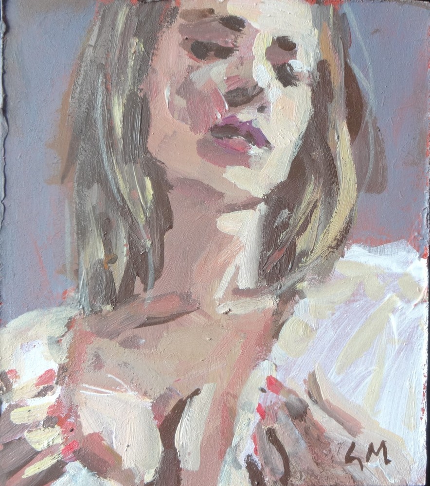 GERRY MILLER. Acrylic painting on HDF board. 11 x13cm.