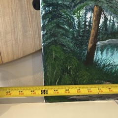 Realism Mountain Lake Trees Landscape Painting on Canvas, Unframed Single Piece.