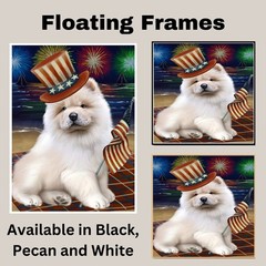 Chow Chow Dog Mom Gift Canvas Print 4th July Fireworks Wall Art Patriotic Décor